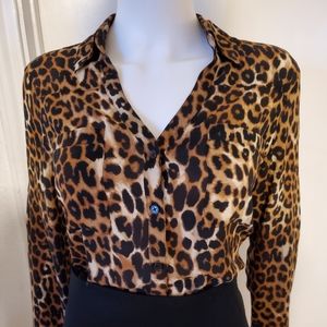 Express Tops - Express Animal/Leopard print Portofino shirt Express Tops - Express Animal/Leopard print Portofino shirt